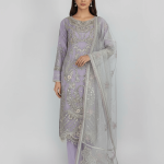 3 PIECES - Embroidered shirt with trouser & embrodered dupatta