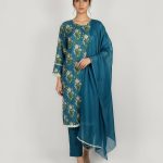 3 PIECES - Printed Shirt with trouser & Dupatta