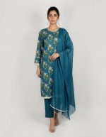 3 PIECES - Printed Shirt with trouser & Dupatta
