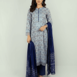 3 PIECES - Printed Embroidered Shirt with trouser & printed dupatta