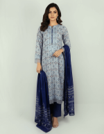 3 PIECES - Printed Embroidered Shirt with trouser & printed dupatta