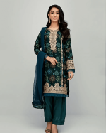 3 PIECES - Printed Embroidered Shirt with trouser & dupatta