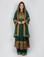 3 PIECES - Embroidered top with gharara pant along with embroidered dupatta