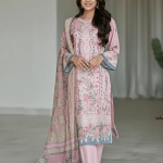 3 PIECES - Embroidered shirt with Shalwar & printed dupatta
