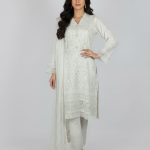 3 PIECES - Embroidered Chiffon Shirt with trouser & Embroidered Dupatta