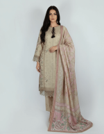3 PIECES - Embroidered Shirt with trouser & Printed Dupatta