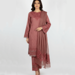 3 PIECES -  Embroidered Shirt with Trouser & embroidered dupatta