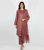 3 PIECES -  Embroidered Shirt with Trouser & embroidered dupatta