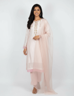 3 PIECES - Hand Embroidered Shirt with Trouser & Dupatta