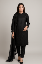 3 PIECES - Jacquard Emb Shirt with Trouser & Emb Dupatta