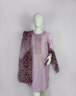 2 PIECES - Hand Embroidered Shirt with Printed Dupatta - Image 2
