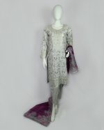 3 PIECES - Printed Embroidered Shirt with Trouser & Printed Dupatta - Image 2