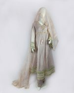 3 PIECES - Embroidered angrakha frok with gharara pant & dupatta - Image 2