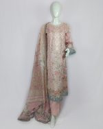 3 PIECES - Embroidered shirt with Shalwar & printed dupatta - Image 2