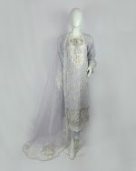 3 PIECES - Embroidered shirt with trouser & embroidered dupatta - Image 2