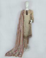 3 PIECES - Embroidered Shirt with trouser & Printed Dupatta - Image 2