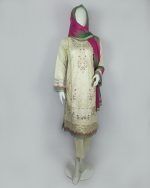 3 PIECES - Embroidered Shirt with trouser & Chiffon Dupatta - Image 2