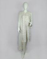 3 PIECES - Embroidered Chiffon Shirt with trouser & Embroidered Dupatta - Image 2