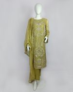 3 PIECES - Embroidered Shirt with Trouser & Dupatta - Image 2