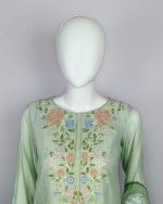 3 PIECES - Hand Emb Shirt with Farshi Shalwar & Printed Munarch Dupatta - Image 3