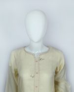 3 PIECES - Hand Embroidered Shirt with Trouser & Dupatta - Image 3