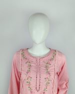 2 PIECES - Hand Embroidered Shirt with Printed Dupatta - Image 3