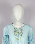 2 PIECES - Hand Embroidered Shirt with Printed Dupatta - Image 3