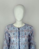 3 PIECES - Printed Embroidered Shirt with trouser & printed dupatta - Image 3