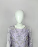 3 PIECES - Embroidered shirt with touser & embroidered chiffon dupatta - Image 3