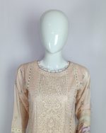 3 PIECES - Embroidered shirt with trouser & printed embroidered dupatta - Image 3