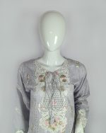 3 PIECES - Embroidered shirt with trouser & embroidered dupatta - Image 3