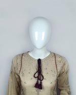 3 PIECES - Embroidered Shirt with trouser & Printed Dupatta - Image 3