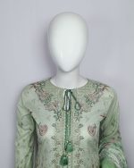 3 PIECES - Embroidered shirt with trouser & printed dupatta - Image 4