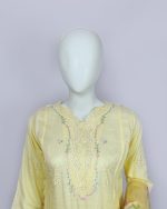 3 PIECES - Embroidered Shirt with trouser & printed dupatta - Image 3