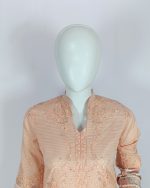 3 PIECES - Embroidered Shirt with trouser & Printed Dupatta - Image 3