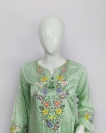 2 PIECES - Embroidered Shirt with Embroidered Trouser - Image 3