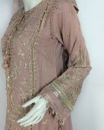 3 PIECES - Hand Emb shirt with Emb trouser along with Emb dupatta - Image 4