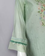 3 PIECES - Hand Emb Shirt with Farshi Shalwar & Printed Munarch Dupatta - Image 4