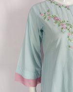 2 PIECES - Hand Embroidered Shirt with Trouser - Image 4