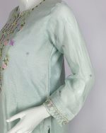3 PIECES - Hand Embroidered Shirt with Trouser & Printed Dupatta - Image 4