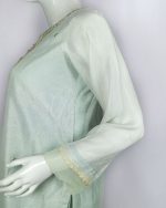 3 PIECES - Hand Embroidered Shirt with Trouser & Printed Dupatta - Image 4