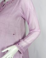 2 PIECES - Hand Embroidered Shirt with Printed Dupatta - Image 4