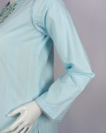 2 PIECES - Hand Embroidered Shirt with Printed Dupatta - Image 4