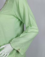 3 PIECES - Hand Embroidered Shirt with Trouser & Printed Dupatta - Image 4