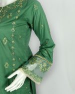 3 PIECES - Embroidered Shirt with Trouser & Printed Dupatta - Image 4