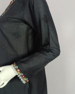 3 PIECES - Hand Embroidered Shirt with Trouser & Printed Dupatta - Image 4