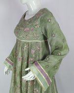 3 PIECES - Embroidered anarkali frok with gharara pant & embroidered dupatta - Image 4