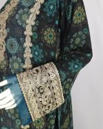 3 PIECES - Printed Embroidered Shirt with trouser & dupatta - Image 4