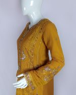 3 PIECES - Chiffon embroidered shirt with plain trouser & embroidered chiffon dupatta - Image 4