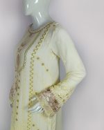 3 PIECES - Embroidered Chiffon shirt with trouser & Chiffon embroidered dupatta - Image 4